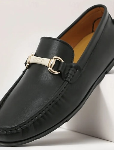  Gele mocassins voor heren met metalen gesp, casual instappers, perfect voor lente- en zomervakanties