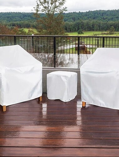  capas para móveis de pátio, tecido oxford 210d, capas para conjuntos de móveis de pátio para bistrô ao ar livre de 3 peças, capas para sofás de pátio para 2 cadeiras e mesa de centro, prata, preto