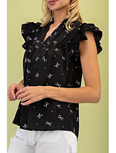  Dames T-shirt Bloemig Modieus Korte mouw V-hals Normale tops Dagelijks Weekend Afdrukken Zwart Wit Blozend Roze Zomer