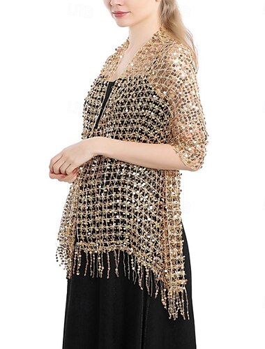  Damenumhang Elegant Sonnenschutz Kurzarm Paillettenbesetzt Hochzeit Schals Mit Unifarbe Für Hochzeit Sommer