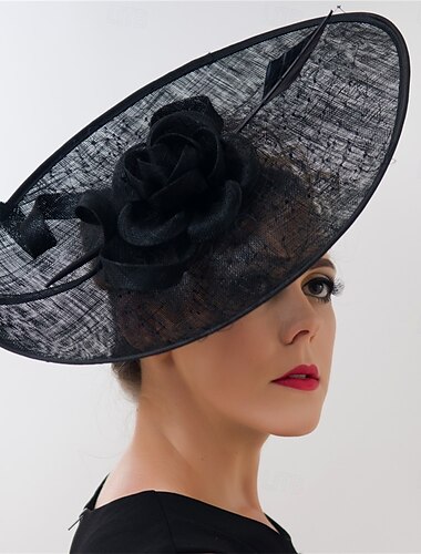  Copricapo Cappello Fedora in Sinamay Matrimonio Festa di Sera Festa del Tè Corse di Cavalli Cocktail Elegante Vintage Carino con Pezzo di Testa Decorativo