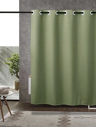  Silný sprchový závěs 180cm*180cm (70"*70") dekorativní design lnu vynikající voděodolné pratelné látkové sprchové závěsy pro koupelny