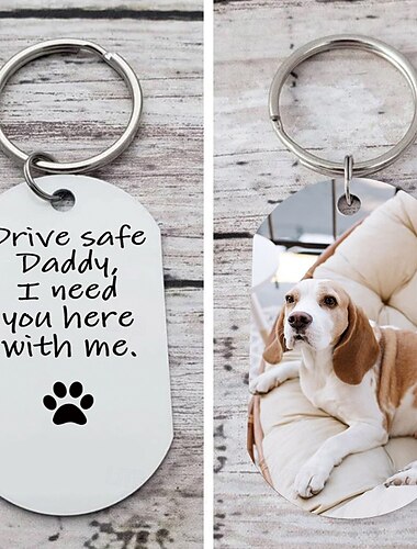  Personalisierter Haustierfoto-Schlüsselanhänger, personalisierter Hunde-Schlüsselring, Erinnerungsgeschenk für Tierliebhaber, Mama Papa, Geburtstag, Weihnachten, Valentinstag, Andenken