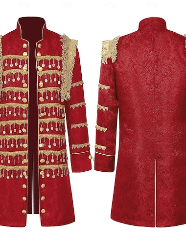  Kuninkaallinen Päälystakki Sirkus takki Retro / vintage Rokokoo Keskiaika Aikuisten Miesten Halloween Karnevaali Naamiaiset Juhla LARP Ren Faire Pukeudu