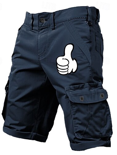  Herren Grafik Cartoon Daumen hoch Cargo-Shorts Arbeitsshorts Mittlere Taille Klassisch Taktisch Outdoor Campen und Wandern Mehrere Taschen Designer Bekleidung