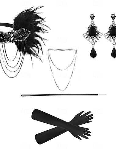  Anni 1920 Il grande Gatsby Fascia Flapper Il grande Gatsby Piuma Retrò Glitter scintillanti Cristallo / Strass Per donna Carnevale San Valentino Mascherata Abbigliamento da sera Mascherata Festival