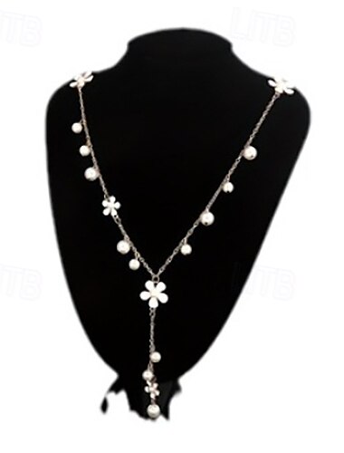  Collar de imitación de perla cromada para mujer, elegante y romántico, clásico, para bodas, fiestas y Halloween.
