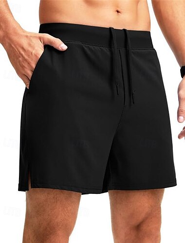  Homme Shorts de course Été Extérieur Coupe régulière Séchage Rapide Poche à Fermeture Éclair Shorts Cordon de serrage Taille Élastique Gris foncé Noir Course Chasse Escalade S M L XL XXL