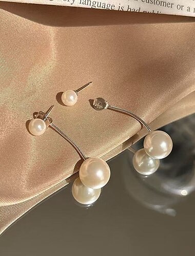  Damen Tropfen-Ohrringe Klassisch Gesegnet Imitationsperle Ohrringe Schmuck Silber / Gold Für Hochzeit Halloween Täglich Abschlussball Festival