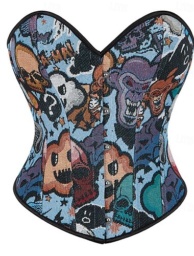  Rokoko Brustkorsett Maskerade Überbrustkorsett Cosplay Bauchkontrolle Push-Up Jacquard Jacquard Damen königlich Maskerade Party Karneval von Venedig Erwachsene Korsett