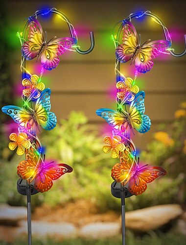  1 pc Outdoor Solar Schmetterling Lichter Boden Plug-in Licht Hof Garten Lichter Rasen Pfad Landschaft Licht Hochzeit Festival Atmosphäre Dekorative Licht