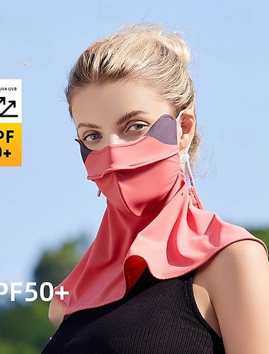  Farbige Sonnenschutzmaske für Frauen Eis-Seide UV-Schutz Nacken- und Augenschutz atmungsaktive Vollgesichts-Sonnenschutzmaske fürs Fahren und Radfahren