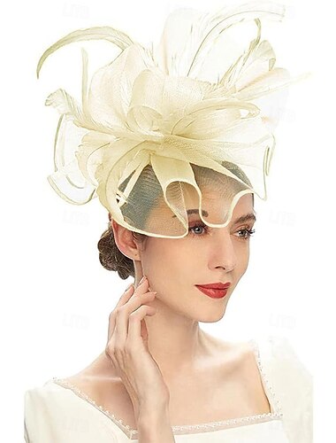  Damen Fascinator Blumenfedern Hut Teeparty für Derby Cocktail Hochzeit Kentucky Fascinator Hut ein Himmelblau