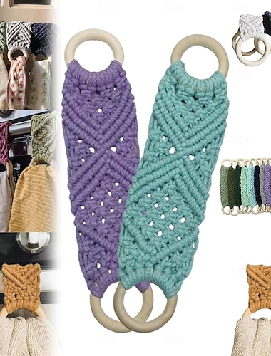  Boho Haak Towel Ring Moederdagcadeau Macrame Keuken Handdoekhanger Macrame Handdoekhanger Ring Gehaakte Hangende Handdoekenlus Ring Handgemaakt Macrame Afwasdoek Hanger Decoratie
