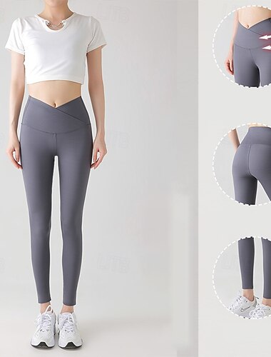  Pantalon de yoga Leggings de yoga Femmes Contrôle du ventre Lifting des fesses Yoga Entraînement en salle Pilates Collants Spandex Automne Des sports Tenues de Sport Élastique Slim Noir Café