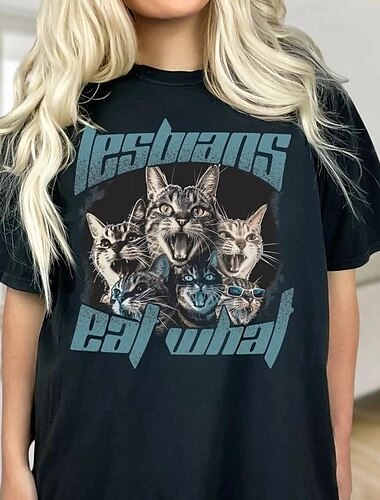  Regenbogen Katze LGBTQ T-Shirt Pride Shirts Pride Grafik für Paare Männer Frauen Erwachsene Maskerade Heißprägung Pride Parade Pride Monat