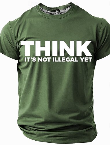 Ανδρικό Γραφικό T-Shirt Νομίζεις ότι δεν είναι Παράνομο ακόμα - Κοντό Μανίκι Σαρκαστικό Χιούμορ Μπλουζάκι