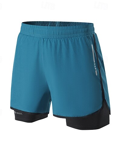  Homme Shorts de course Patchwork Été Extérieur Coupe régulière Respirant Séchage Rapide Shorts Taille Élastique 2 en 1 Bleu Grise Course Chasse Escalade M L XL XXL