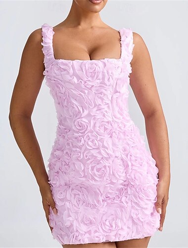  A-Linie Quinceanera-Kleider Elegant Kleid Hochzeit Hochzeitsgast Kurz / Mini Ärmellos Quadrathals Polyester Rückenfrei mit Blumenmuster 2025