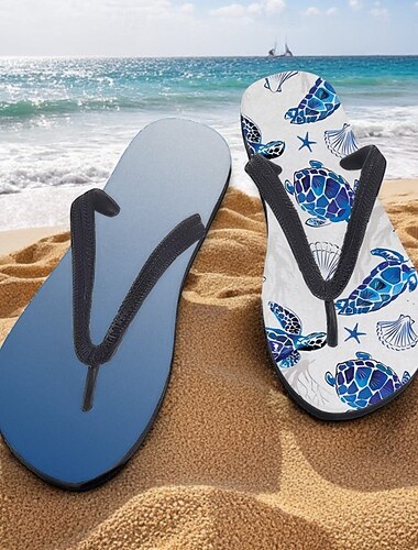  Flip-Flops für Herren mit Meeresschildkröten-Aufdruck – Strand-inspirierter und bequemer Stil für Strandausflüge, Surfen und tropische Ferien