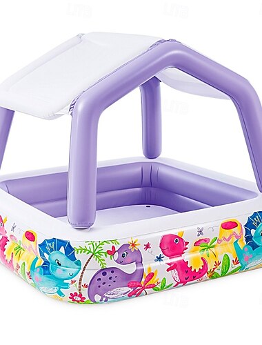  Aufblasbarer Swimmingpool, Familienpool, Kinderpools mit Sonnenschutz für drinnen, draußen, Garten, Hinterhof
