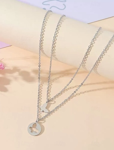  Collar cromado para mujer, elegante, sencillo, dulce, clásico, para aniversario, fiesta, cumpleaños.