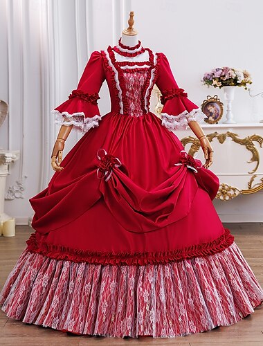  Rokoko-Ballkleid für Damen aus dem 18. Jahrhundert, Prinzessin Maria Antonietta, Rokoko, viktorianisches Renaissance-Urlaubskleid