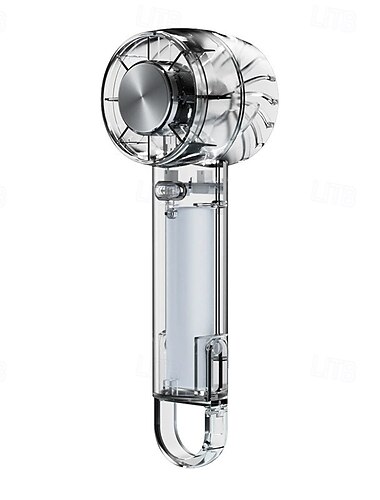  Faltbarer Tisch- und Handheld-Transparenter Ventilator – 3-Geschwindigkeits-Turbo-Kühlung leiser Betrieb ausziehbarer Haken tragbares klares Design für den Einsatz im Freien und Innen