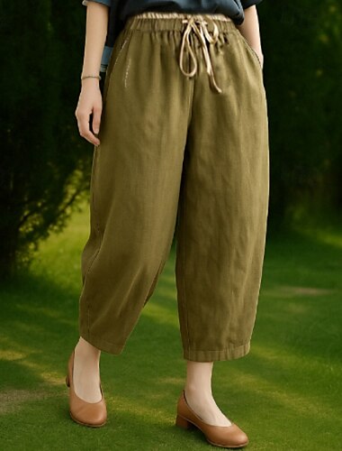  Rétro Vintage Médiéval Renaissance Longueur cheville Pantalon Couleur Unie Femmes Vacances Décontracté Quotidien Adulte Pantalon Printemps & Été