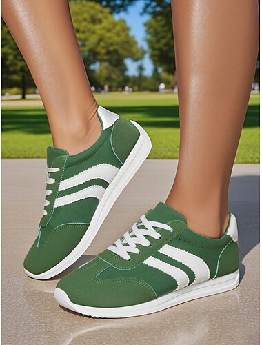  Lässige Damen-Sneaker mit weißen Streifen | Schnürschuhe für den Alltag und Streetstyle