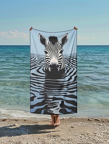  bedrucktes Strandtuch, leichte, schnelltrocknende, sandfreie Stranddecke, ideal für Reisen, Pool und den Einsatz im Freien