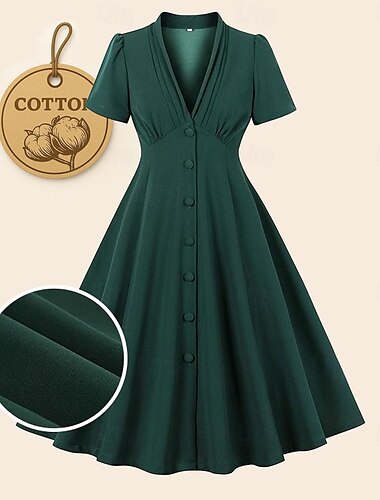  Retro Vintage 1950er Vintage-Kleid Cocktailkleid Swing-Kleid Ausgestelltes Kleid Damen Maskerade Party / Abend Junggesellinnenabschiedsparty Erwachsene Kleid Abschlussballkleider