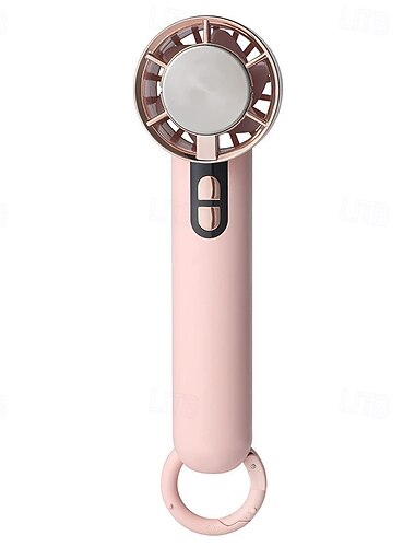  Mini Handheld Fan with Ice Cooling Pad, 5-Speed Wind, 3000mAh USB Rechargeable, Portable Desktop Personal Fan with Hook, Type-C Fast Charging for Summer Travel and Outdoor Use