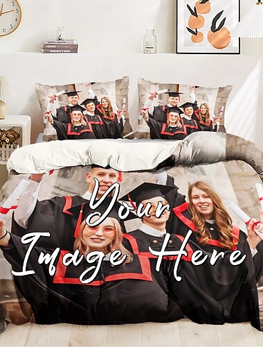  Afstudeer Aangepaste Dekbedset Beste Afstudeergeschenk Ontwerp Gepersonaliseerd Beddengoed Dekbedovertrek  Set Gepersonaliseerde Dekbedset 2 Kussenhoezen