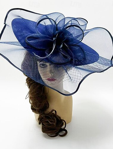  Čelenka klobouk Sinamay Fedora svatební večerní párty čajová párty dostihy koktejl vintage roztomilé s peřím hlava