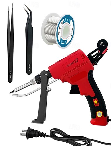  Soldador eléctrico de 60/80 W, herramientas y accesorios de soldadura para tuberías, pistola de soldadura manual, calentamiento interno, envío automático de pistola de estaño, herramienta de