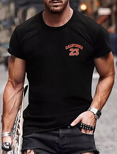  Herren T Shirt T-Shirt Kurzarmshirt Kurzarm Rundhalsausschnitt Sommer Buchstabendruck Mode Designer Basic Druck Urlaub Straße Ausgehen Schwarz Weiß Top T-Shirt für Herren