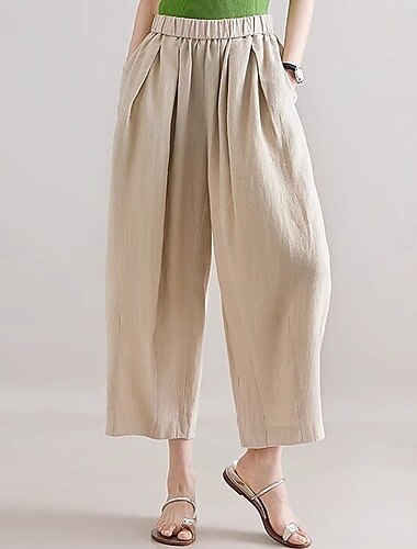 Rétro Vintage Médiéval Renaissance Longueur cheville Pantalon Pantalon large Couleur Unie Femmes Vacances Décontracté Quotidien Adulte Pantalon Printemps & Été