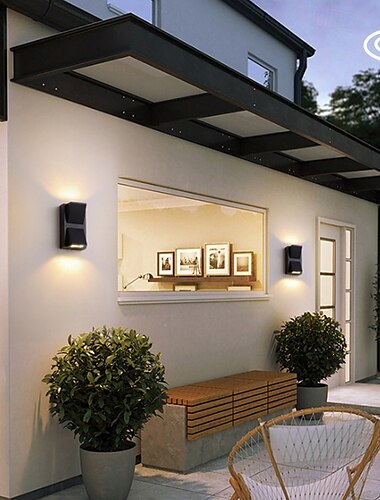  led בחוץ מנורת קיר 2w 4w תאורה למעלה/למטה פנימית 1/2 ראש מעוקל עמיד למים ip65 מנורת קיר מודרנית מנורת חדר שינה אור לבן חם/לבן ac90-264v