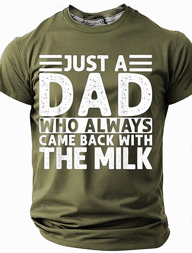  Maglietta divertente da uomo 'Solo un papà che torna sempre con il latte' - Maglietta grafica umoristica per la festa del papà