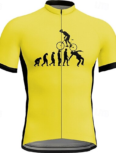  Per uomo Maglia da Ciclismo Manica Corta Bicicletta Maglietta Maglia con 3 tasche posteriori Mountain Bike MTB Traspirante Asciugatura Rapida Design Anatomico Assorbente Giallo Rosso Blu Grafico Gli