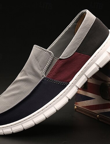  Heren kleurblok instappers voor casual gebruik – ademende, lichtgewicht canvas sneakers voor weekenduitjes en zomerkleding