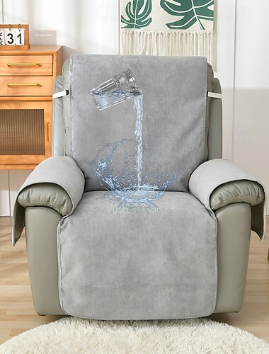  Funda para sillón reclinable 100 % impermeable, funda protectora duradera, perfecta para proteger contra derrames y manchas, agrega comodidad y estilo a su sillón reclinable, ideal para la sala de estar o la decoración del cine en casa