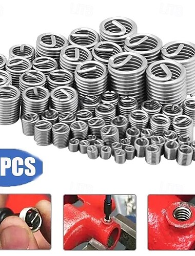  Kit de reparación de roscas de 60 piezas, insertos de bobina de acero inoxidable, insertos m3, m4, m5, m6, m8 y m10 para evitar daños en las roscas.