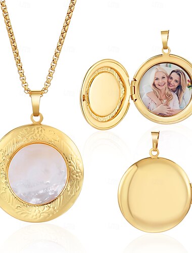  Personalisierte Medaillon-Halskette mit Fotoalbum, individuelles Geschenk für Mama, faltbarer Erinnerungsanhänger für Ehefrau, Freundin, Tochter, Freundin, Andenken zum Muttertag, Valentinstag,