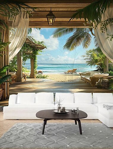  schöne natürliche Landschaft vor dem Fenster hängen Wandteppich Wandkunst große Wandteppich Wandbild Dekor Fotografie Hintergrund Decke Vorhang Haus Schlafzimmer Wohnzimmer Dekoration