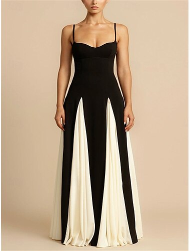  A-Linie Quinceanera-Kleider Elegant Kleid Hochzeit Hochzeitsgast Bodenlang Ärmellos Spaghettiträger Polyester Rückenfrei mit Falten 2025