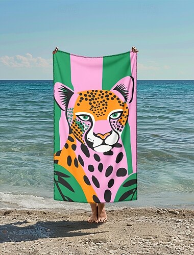 bedrucktes Strandtuch, leichte, schnelltrocknende, sandfreie Stranddecke, ideal für Reisen, Pool und den Einsatz im Freien
