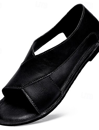  Herren-Sandalen aus braunem Kunstleder mit offener Zehenpartie und Slingback-Sommerschuh – atmungsaktives Sommerschuhwerk für Freizeit und Komfort