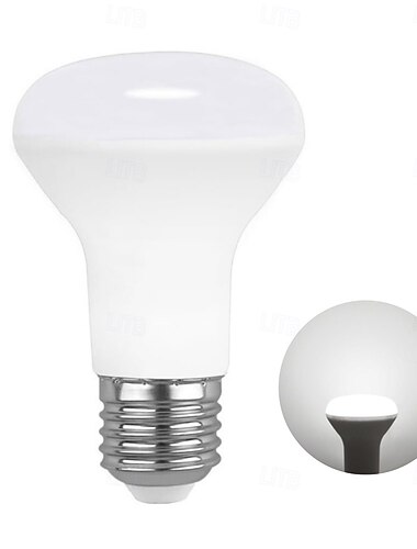  E27 R63 LED-Glühbirne, 7 W, 85–265 V, Badebombenlicht, Pilzlicht, 60-W-Äquivalent, LED-Glühbirne, weiß, warmweiß, für Zuhause, Wohnzimmer, Badezimmer, 6 Stück